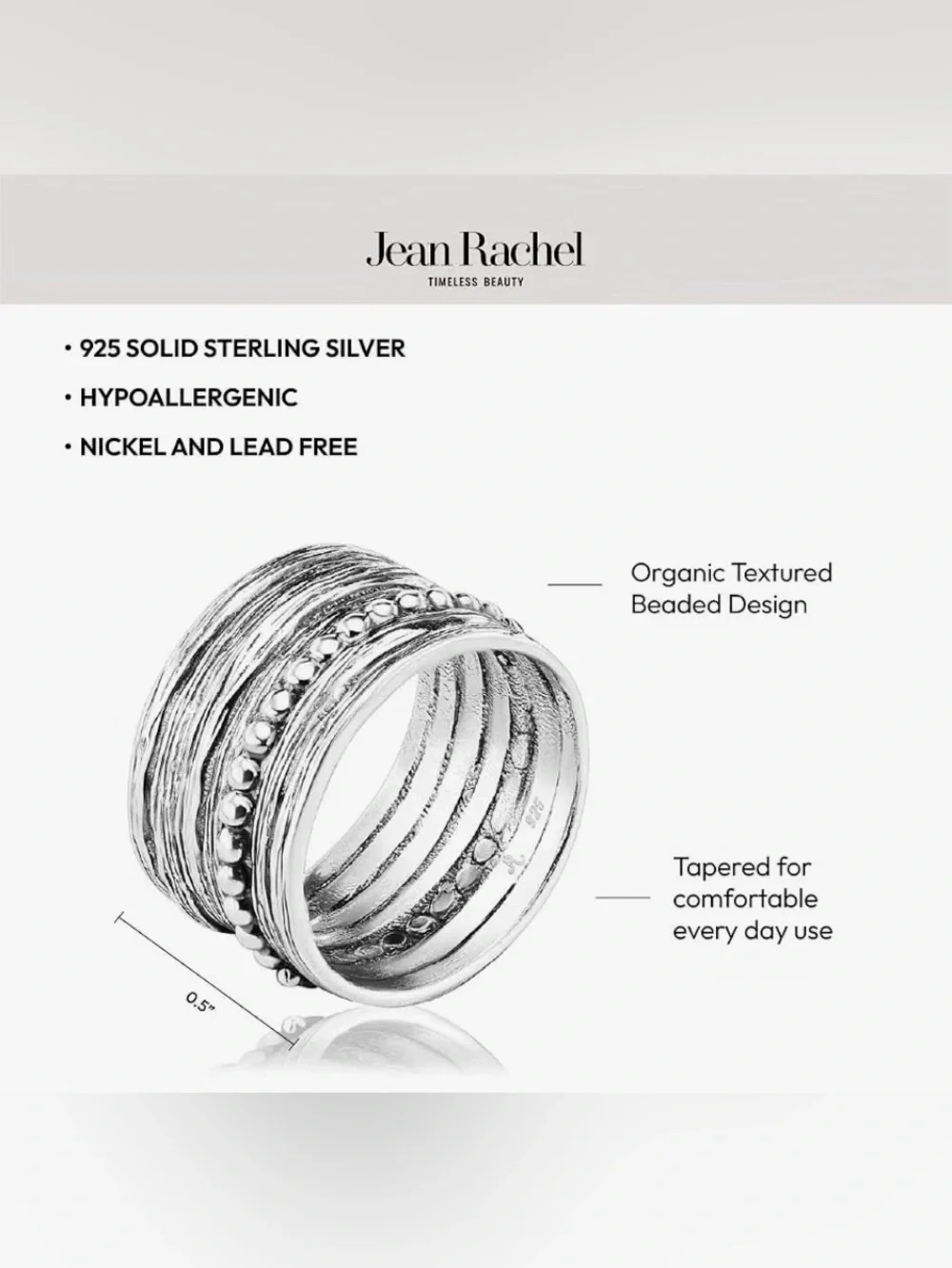 Jean Rachel - 925 Sterling silver ring - size 6